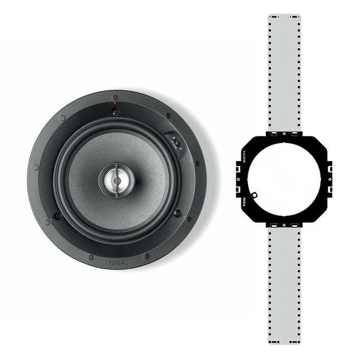 Focal 100ICW6 6.5" 100W Max 8 Ohm in-Wall/in-Ceiling 2-Way Coaxial Speaker with Mounting Kit, (Each)