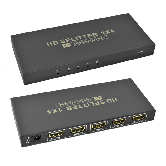 HDMI® 2.0 Splitter with 1 Input and 4 Outputs 4K UHD @60Hz 18Gbps