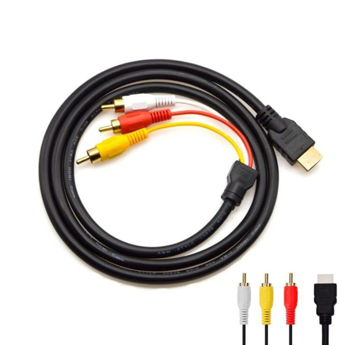 5ft HDMI to RCA Cable HDMI Male to 3 RCA Audio Video Cable Composite Connector Adapter Cord