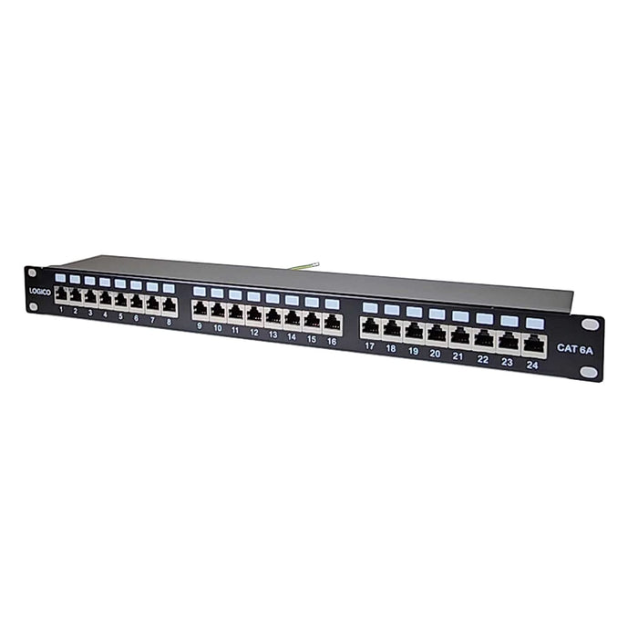 Logico PNL6AF24 Cat6A Shielded 24 Port Network LAN Patch Panel 1U Rackmount 110