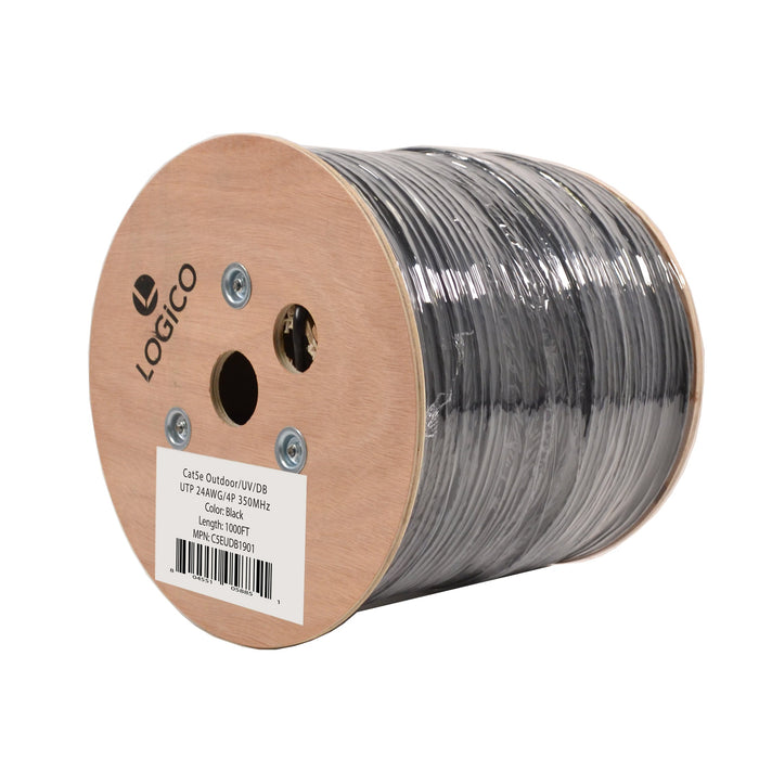 Cat5e 1000FT UTP Ethernet Cable Direct Burial 24AWG Bare Copper