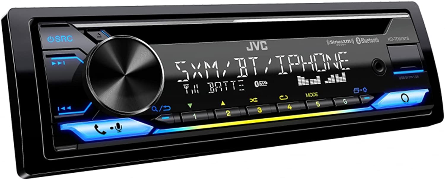 JVC KD-TD91BTS Single Din In-Dash Digital AM/FM/CD/BT/USB Receiver with Alexa & Spotify