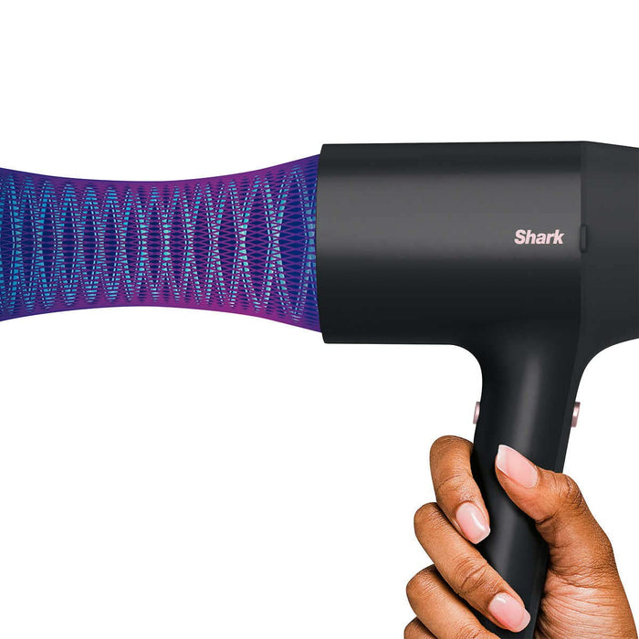 Shark HD125CO Hair Blow Dryer HyperAIR Fast-Drying with IQ 2-in-1 Concentrator Styling Brush Curl-Defining Diffuser (Refurbished)