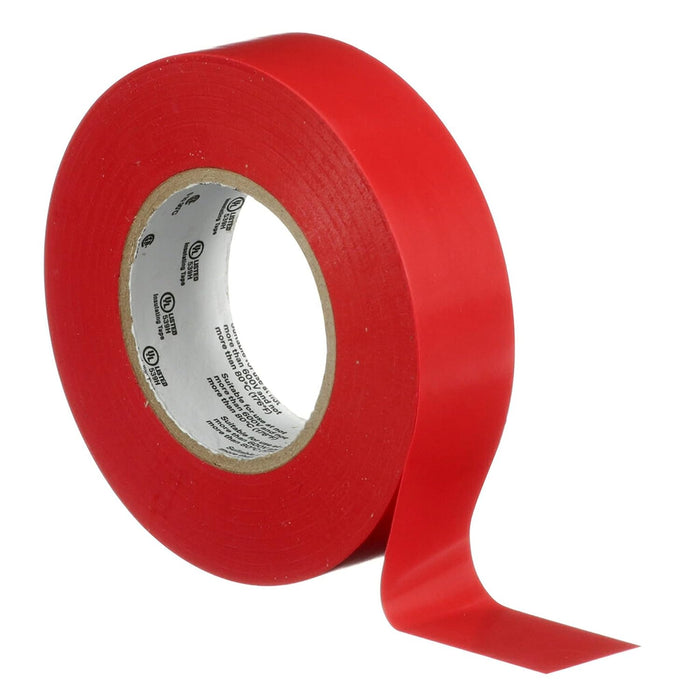 3M Temflex Multi-Purpose Vinyl Electrical Tape 165, Red, 3/4 in x 60 ft, 10 Roll Pack