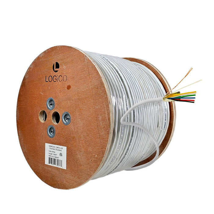 Logico 18/6 Low Voltage Shielded Stranded 1000FT Audio Speaker Wire Control Cable LED