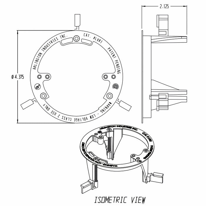 Arlington LVR1 1/4" to 1-1/2" Round Low Voltage Mounting Bracket