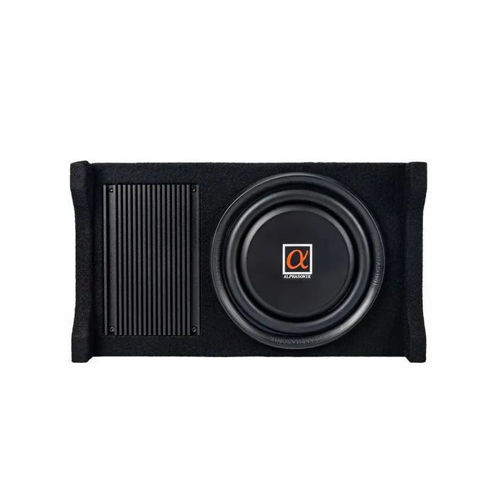 Alphasonik AS80A 8" 600 Watts MAX 4 Ohms Built-in Amplifier Down Fire Shallow Mount Enclosed Subwoofer