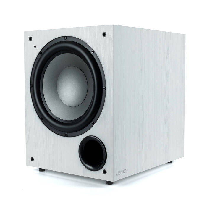 Jamo C912 12" Front-Firing Polyfiber Woofer 400W Class D AMP Powered Subwoofer Matte White