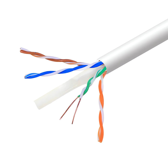 Logico Cat6A UTP 1000ft Bulk Ethernet Network Cable 10G 23AWG Solid Wire Riser White