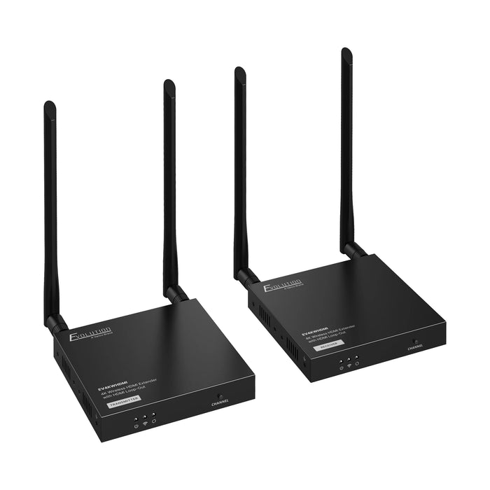 Evolution EV4KWHDMI 4K@60Hz UHD Wireless HDMI Extender with HDMI Loop-Out up to 164ft