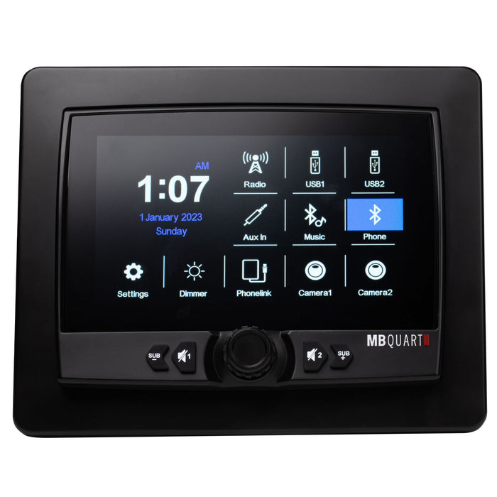 MB QUART GMR7V1 7-Inch Waterproof Touchscreen Apple®CarPlay AM/FM/WB/Bluetooth Source Unit