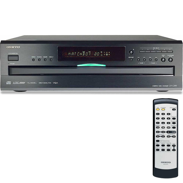 Onkyo DX-C390 6-Disc Carousel CD Changer CD Player and Yamaha R-S202 2-Channel Natural Sound Stereo Receiver