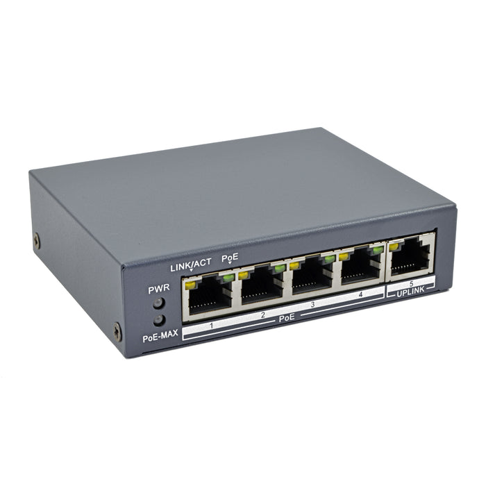 4-Port Unmanaged Gigabit Network Switch 60W 4 PoE 10/100/1000 Ports