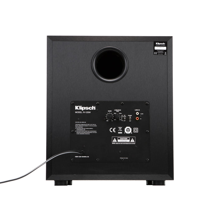 Klipsch R-12SW Powerful Deep Bass Front Firing 12" 400W Digital Power Subwoofer (Refurbished)