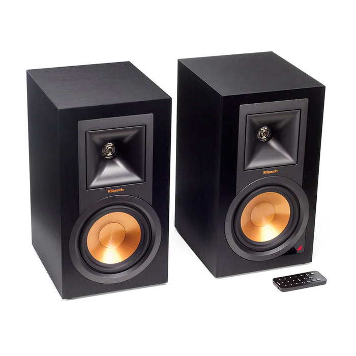 Klipsch R-15PM 5.25" Powered Monitors Bluetooth Bookshelf Speakers - Black (pair)