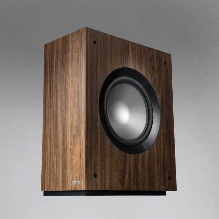 Jamo S810 10" Polyfiber Woofer 150W Class D AMP Powered Subwoofer Walnut