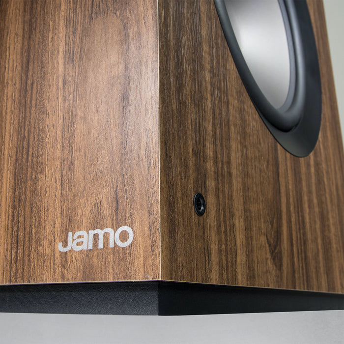 Jamo S810 10" Polyfiber Woofer 150W Class D AMP Powered Subwoofer Walnut