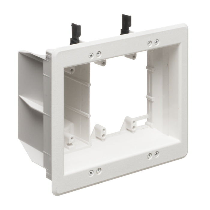 Arlington TVBU507 3-Gang TV Box Recessed Outlet Wall Plate Kit, White