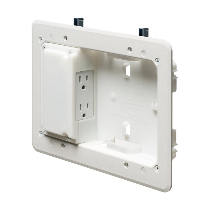 Arlington TVL508 8 x 5 inch Low Profile TV Box for Shallow Walls, 1/2" or 5/8" Drywall