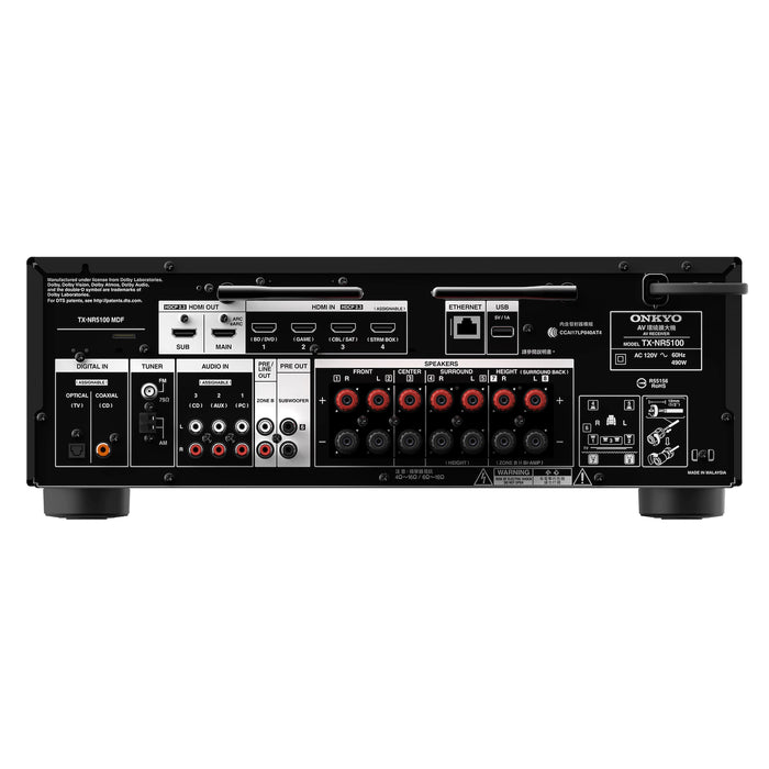 Onkyo TX-NR5100 7.2-Channel 8K AV Receiver with Dolby Atmos Alexa Compatible