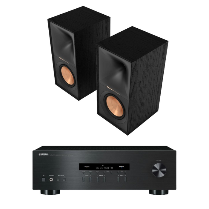 Klipsch Reference R-50M Bookshelf Home Speakers and Yamaha R-S202 2-Channel Natural Sound Stereo Receiver