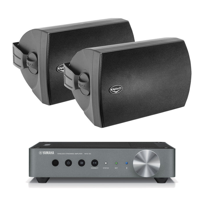 Klipsch AW-650 6.5" Two-Way Indoor/Outdoor Speaker and Yamaha WXA-50 Wireless Streaming Amplifier