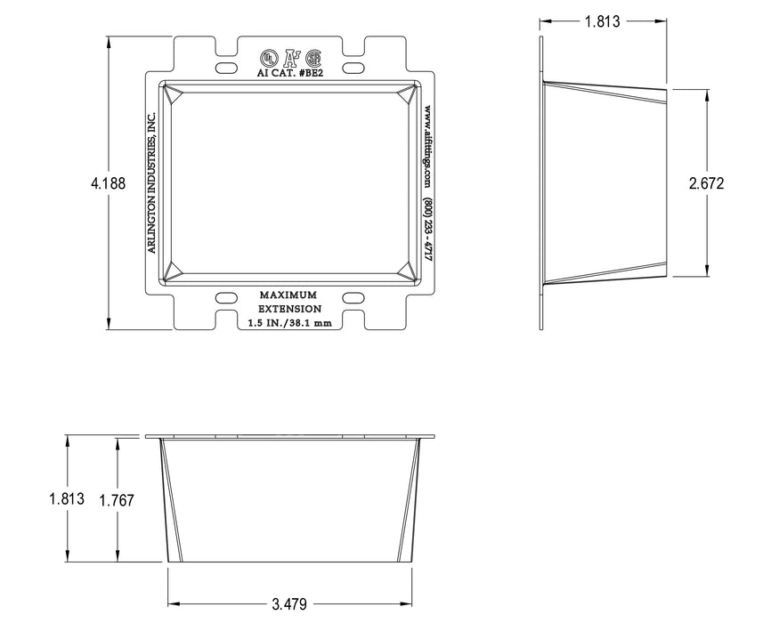 Arlington BE2 2-Gang Non-Metallic Electrical Box Extender Wall Plate White, 25-Pack