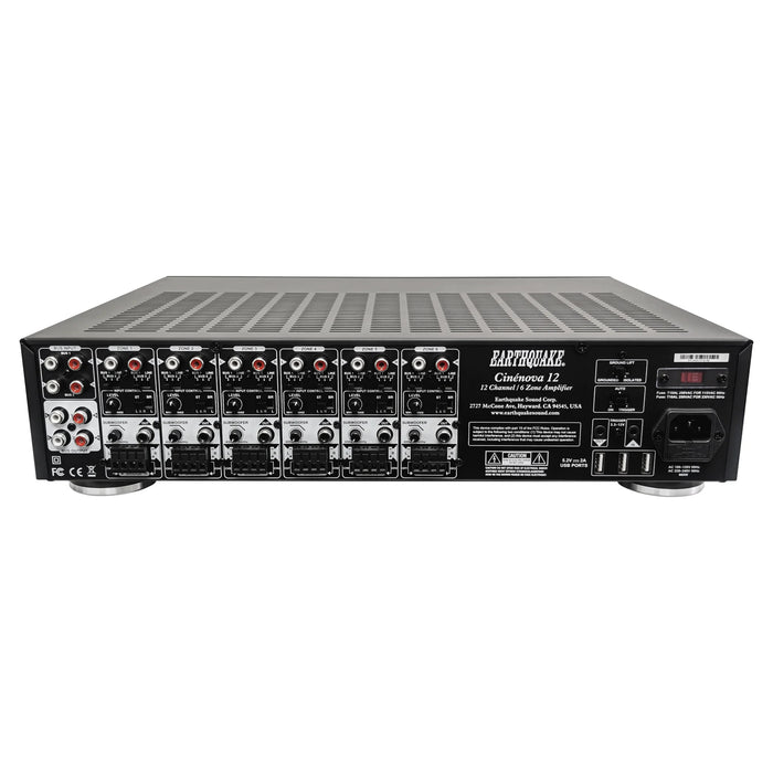 Earthquake Cinenova 12 6 Zones Multi-Room Audio 12-Channel Amplifier with subwoofer output