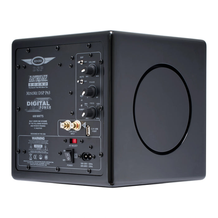 Earthquake Sound MiniMe-P63 Compact 6.5" Powered Subwoofer with Dual Passive Radiators, 6.5-inch Black