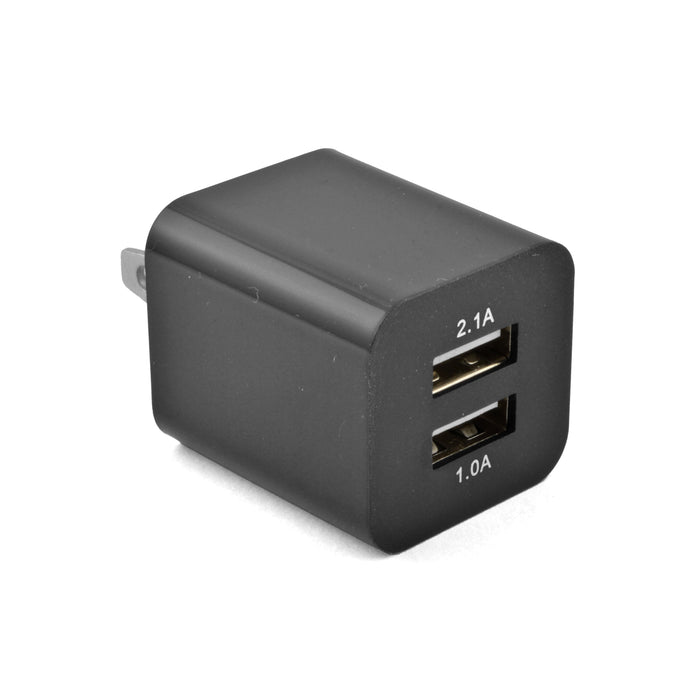 Dual USB 2.1-Amp Wall Charger 2-port USB for Smartphones Tablets and more - Black