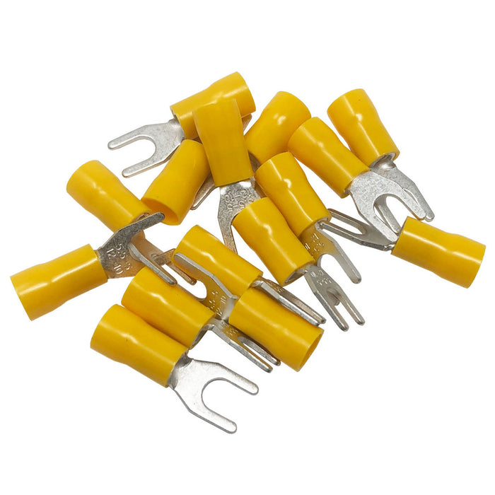 Install Bay YVST10 Yellow Vinyl 12-10 Gauge #10 Spade Terminal 100/pk