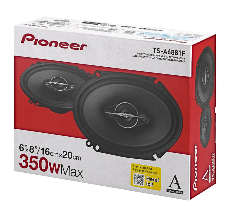 Pioneer TS-A6881F 6" x 8" 350 Watt 4-Way Full-Range Coaxial Car Speakers (pair)