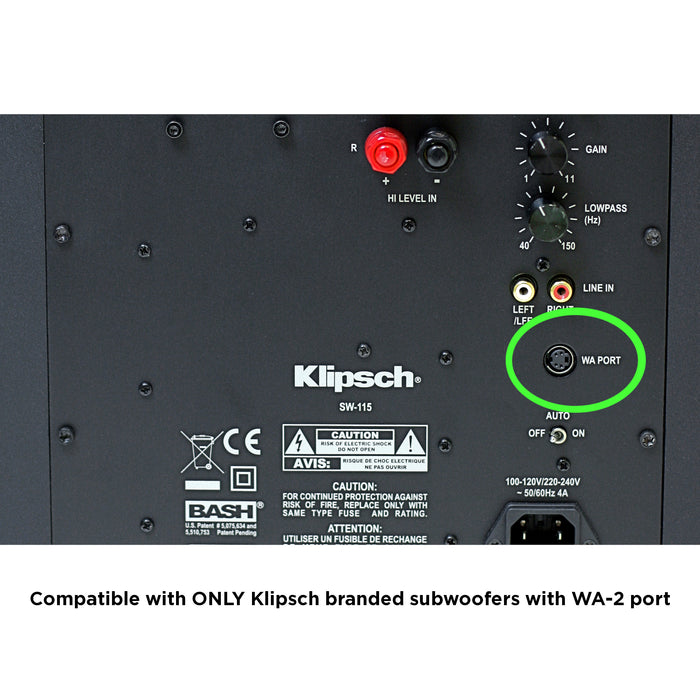 Klipsch WA-2 Wireless Subwoofer Kit with Easy Installation for Powerful Bass