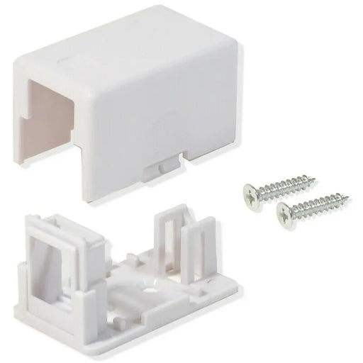 1 Port Keystone Jack CAT5e/CAT6 White Surface Mount Box (1-100 Pack) Logico