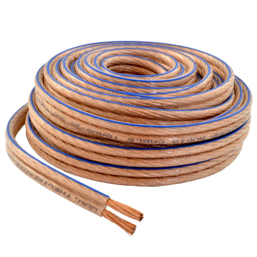 10 Gauge 2 Conductor 10/2 Clear 100ft Speaker Wire for Car/Home Audio The Wires Zone