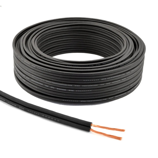 100-250 ft. 16 AWG High Performance OFC Full Copper Home and Car Audio Speaker Wire Black The Wires Zone