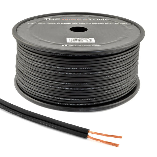 100-250 ft. 16 AWG High Performance OFC Full Copper Home and Car Audio Speaker Wire Black The Wires Zone