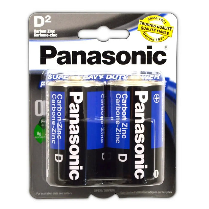 2 PCS Size D Panasonic Batteries Super Heavy Duty Power Zinc Carbon D Battery 1.5v Panasonic