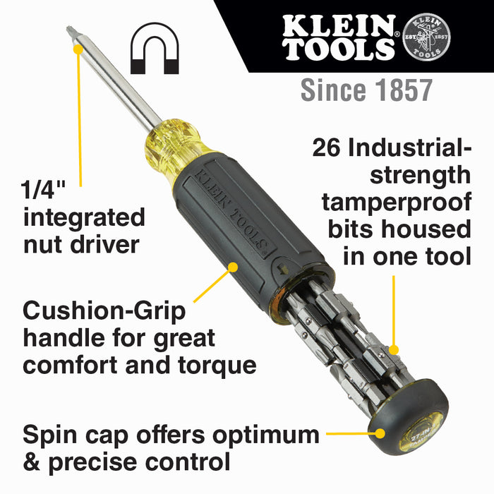 Klein Tools 32307 Tamperproof Multi-Bit Screwdriver Tamperproof Set 27-in-1