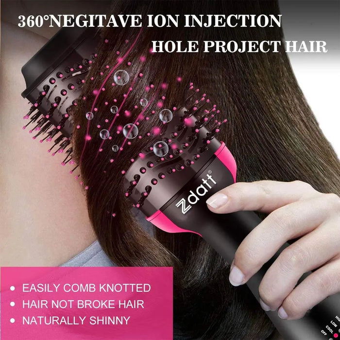 4-in-1 Hot Air Hair Brush & Volumizer Hair Styling for Straight & Curly Hair Others