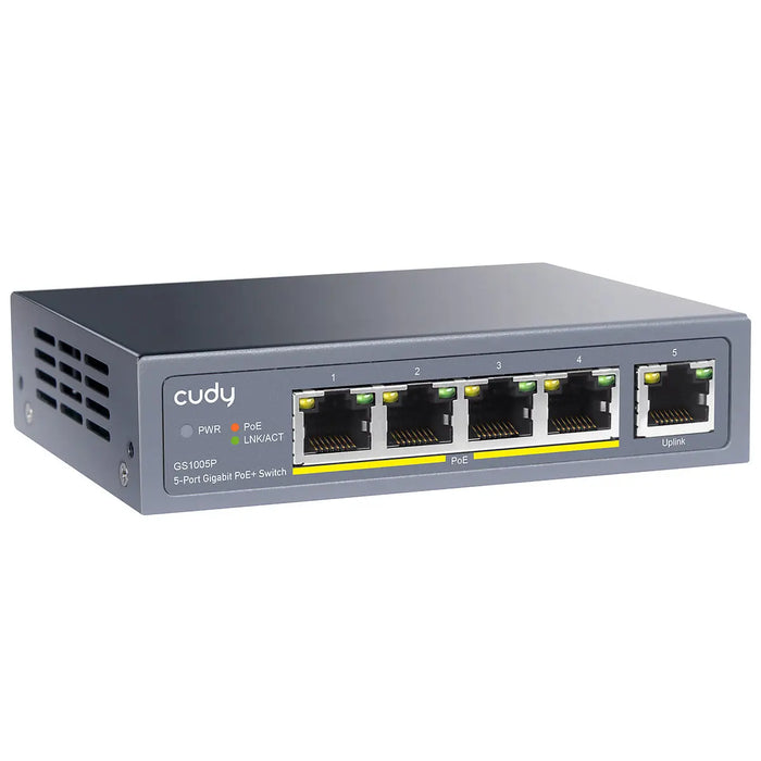 5-Port Unmanaged Gigabit POE+ Switch 60W PoE 5 10/100/1000Base-TX Ports Cudy