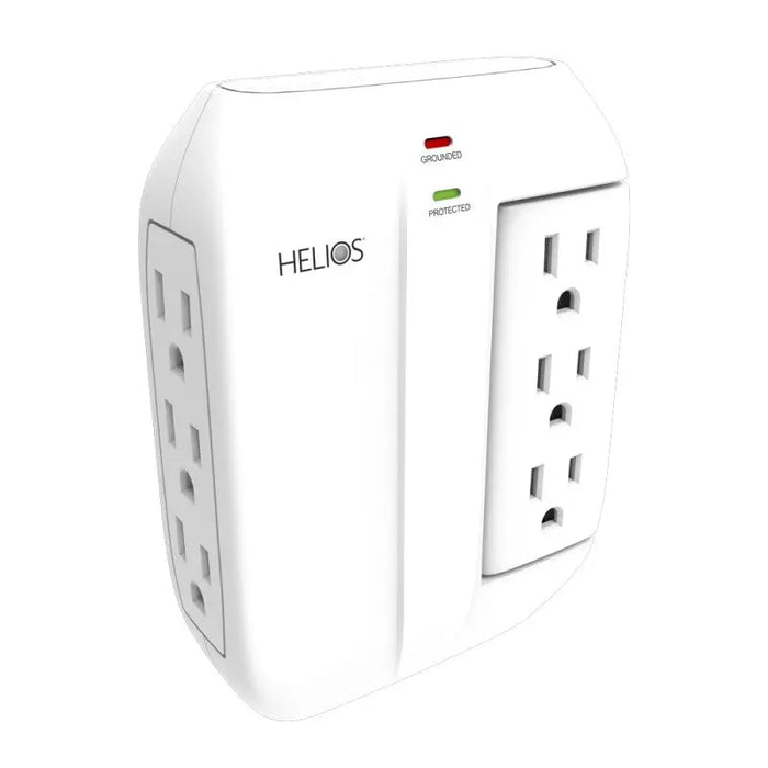 6 Outlet Wall Tap Surge Protector 450 Joules Swivel Side Sockets Helios