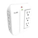 6 Outlet Wall Tap Surge Protector 450 Joules Swivel Side Sockets Helios