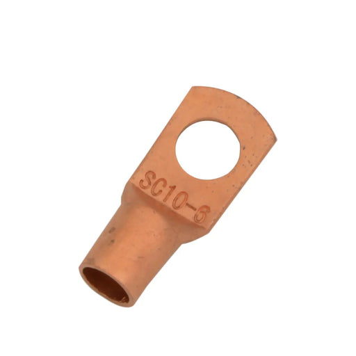 8 Gauge AWG Non-Insulated Pure Copper Lugs Ring Terminals Connectors 1/4" Inch Ring Size 10 Pack The Wires Zone