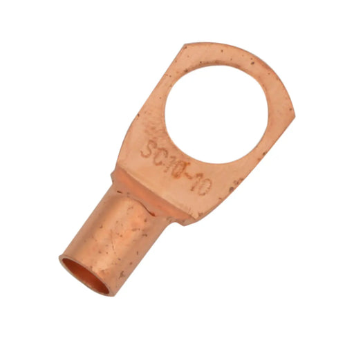 8 Gauge AWG Non-Insulated Pure Copper Lugs Ring Terminals Connectors 3/8" Inch Ring Size 10 Pack The Wires Zone