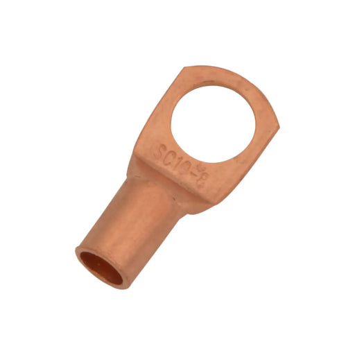 8 Gauge AWG Non-Insulated Pure Copper Lugs Ring Terminals Connectors 5/16" Inch Ring Size 10 Pack The Wires Zone