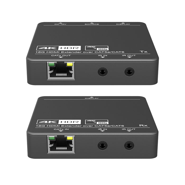 18G HDMI V2.0 Extender Over CAT5e/CAT6 Bi-directional Signal Up to 230 Feet