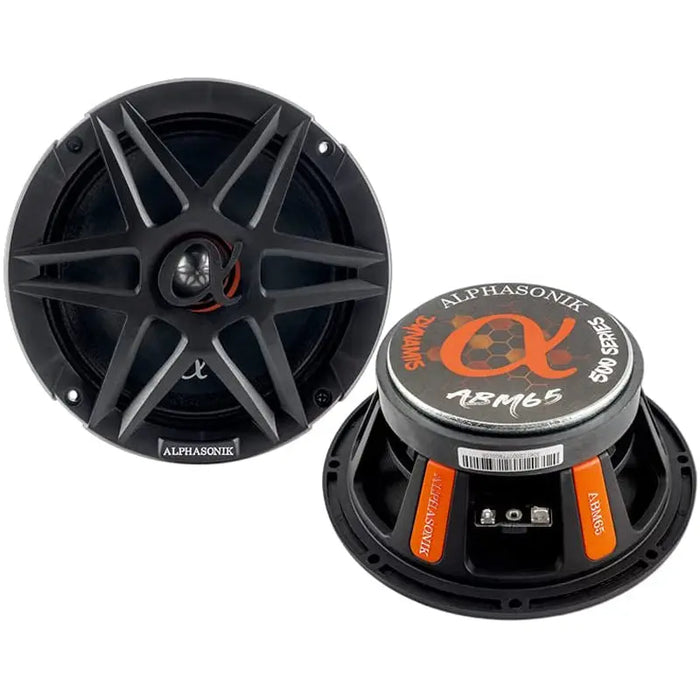 Alphasonik ABM65 DYNAMIS Series 6.5" 600 Watts 4-Ohms Mid Range Speaker (Pair) Alphasonik