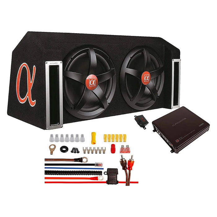 Alphasonik APP122 12" 1500W Dual Subwoofer Car Bass with Amplifier & Installation Kit Alphasonik