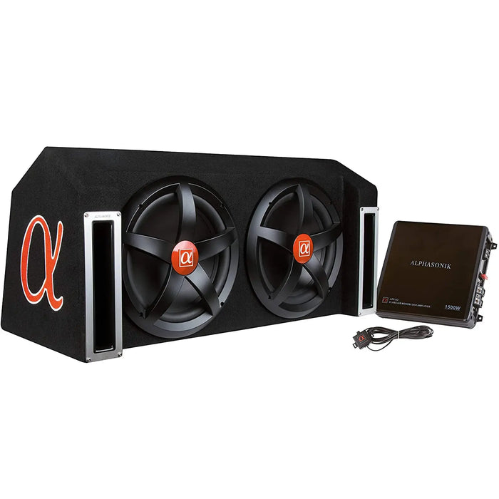 Alphasonik APP122 12" 1500W Dual Subwoofer Car Bass with Amplifier & Installation Kit Alphasonik